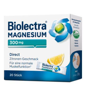 Biolectra Magnesium 300 mg Direct Zitrone Sticks 20 Stück